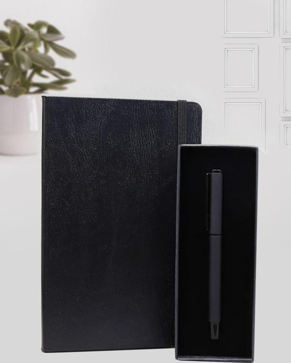 Trendmiya Siyah Defter & Siyah Mat Roller Kalem Hediye Seti - Image 1