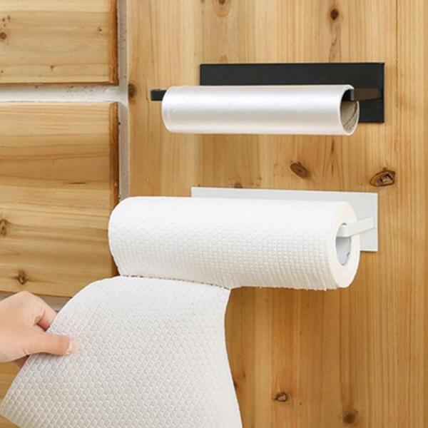 Yapışkanlı Kağıt Rulo Havluluk, Kağıt Havlu Askısı, Havlu Askısı, Metal Kağıt Havlu Askısı Beyaz - Image 1