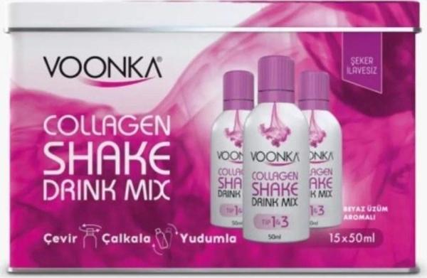 Voonka Collagen Shake Drink Mix Beyaz Üzüm Aromalı Takviye Edici Gıda - Image 1