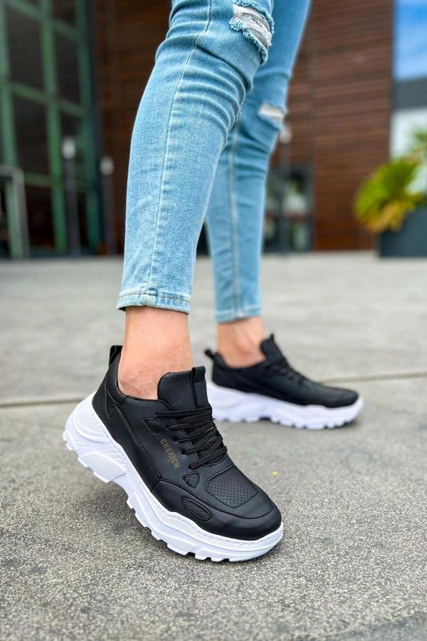 CH089 CBT Low Top Lace Up Erkek Ayakkabı SIYAH - Image 1