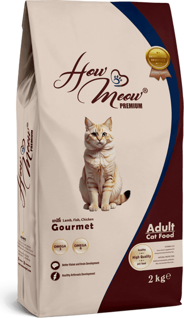 HOW MEOW YETİŞKİN KEDİ KURU MAMASI GURME - Image 1