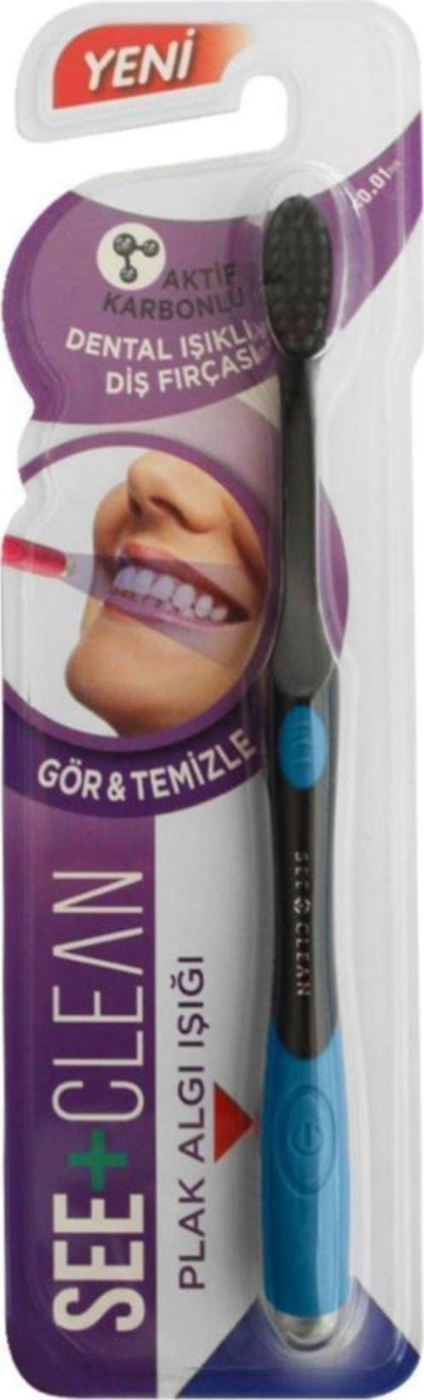Dentiste See+Clean Plak Algı Işıklı Diş Fırçası Mavi - Image 1