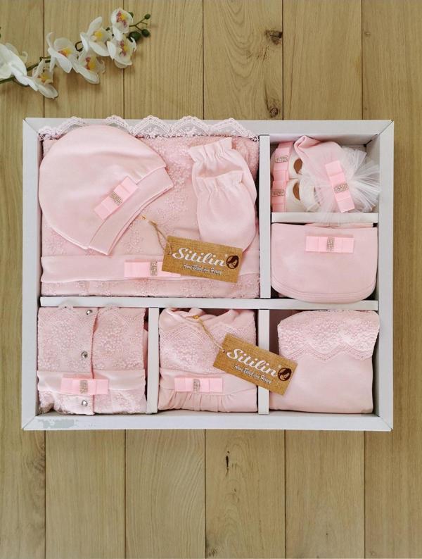 Kız Bebek Dantelli Lüks 10 Lu Hastane Çıkışı Set - Image 1