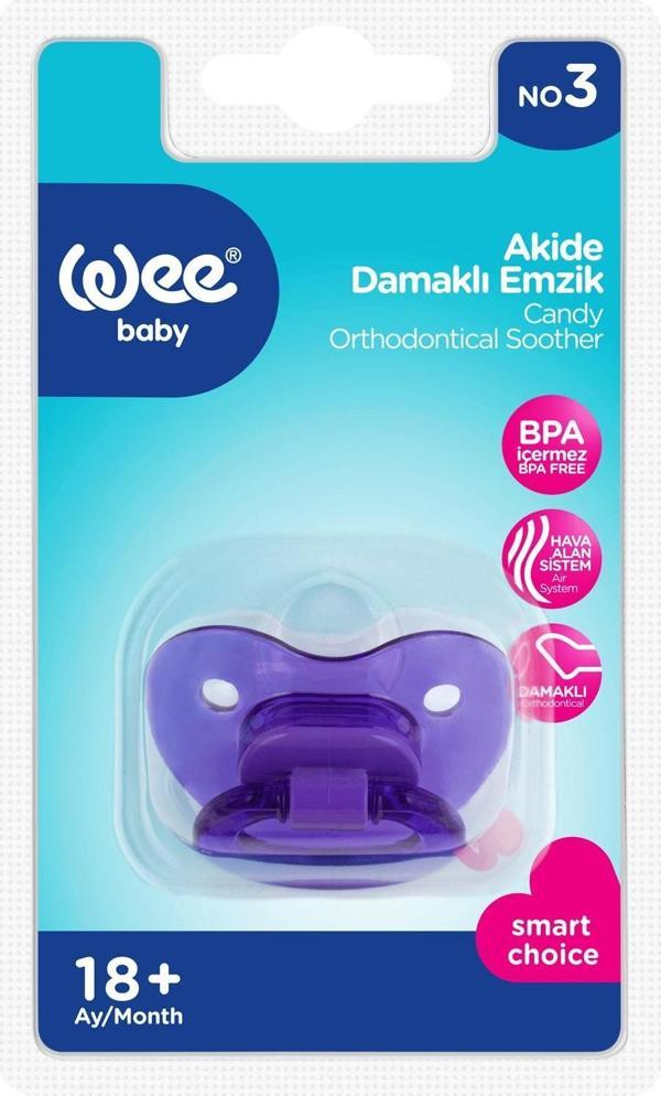 Wee Baby Akide Silikon Damaklı Emzik N:3 Askılı No : 113 - Image 1