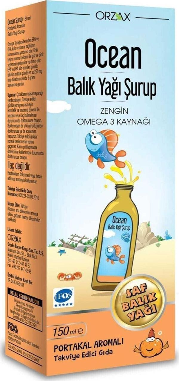 Orzax Balık Yağı Şurup Portakallı - Image 1