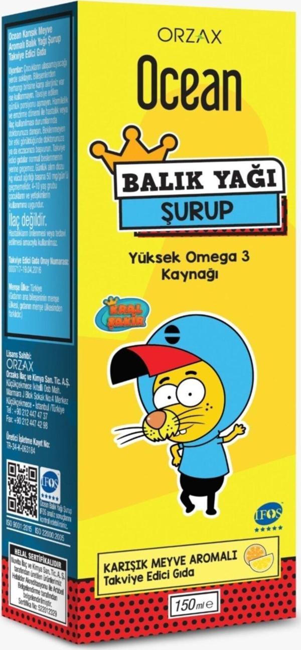 Orzax Şurup Balık Yağı Karışık Meyve 150 Ml - Image 1