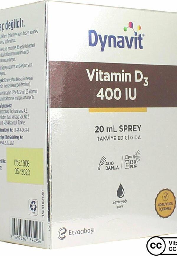 Dynavit Vitamin D3 400Iu Sprey 20ml - Image 1