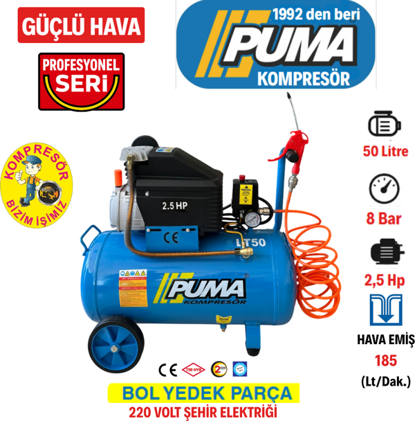 PUMA 50 Lt Hava Kompresörü (2,5HP) - Image 1