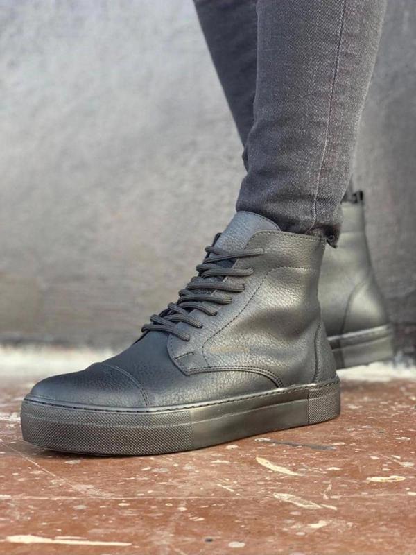 CH029 CST Vulcanized Lace Up Erkek Bot SIYAH - Image 1