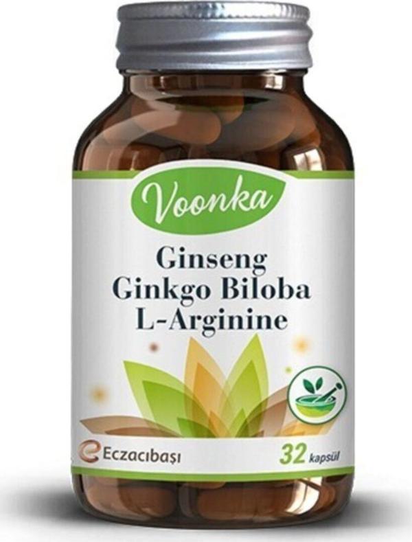 Voonka Ginseng Ginkgo Biloba L-Arginine 32 Kapsül - Image 1
