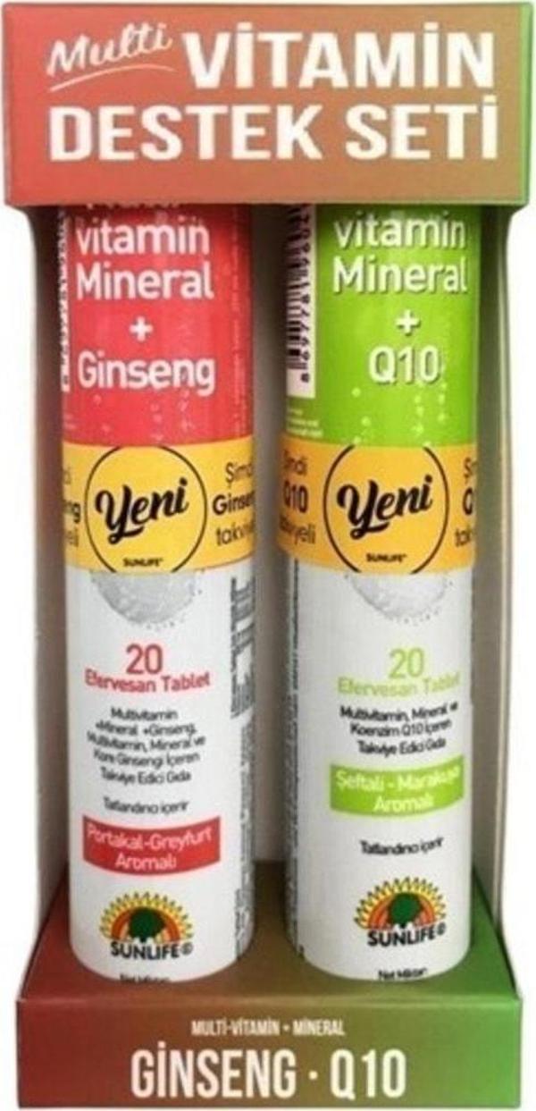 Sunlife Multivitamin Destek Seti ( Multivitamin-Mineral + Ginseng & Multivitamin-Mineral + Q10 ) - Image 1