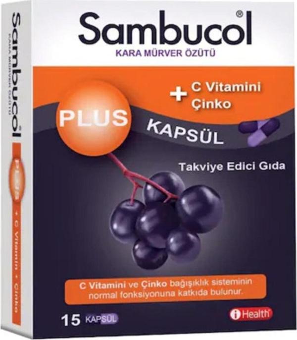 Sambucol Plus Kara Mürver Özütü + C Vitamini &Amp; Çinko 15 Kapsül - Image 1