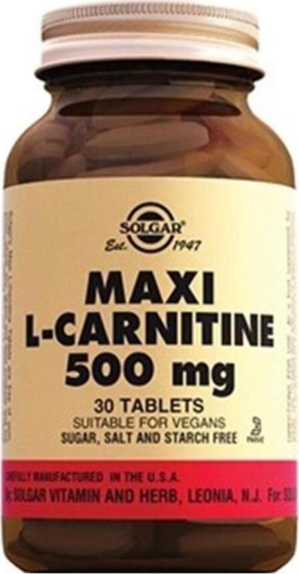 Solgar Maxi L-Carnitine 500 Mgr 30 Tablet - Image 1