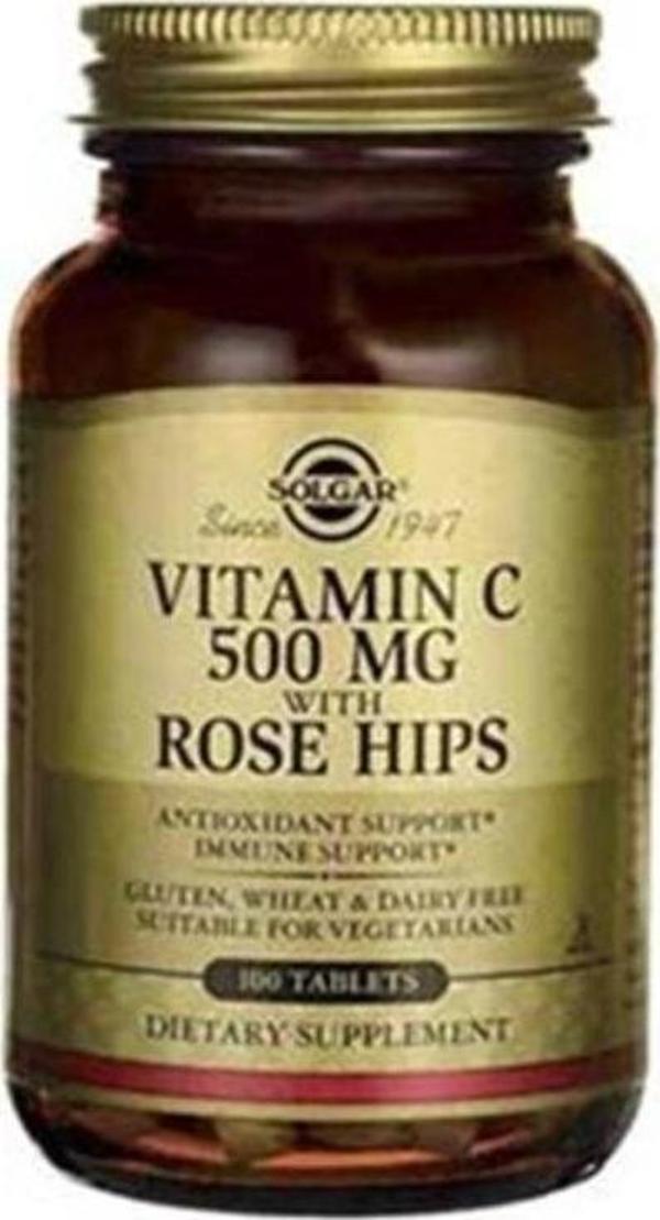 Solgar Vitamin C 500 Mgr With Rose Hips 100 Tablet - Image 1