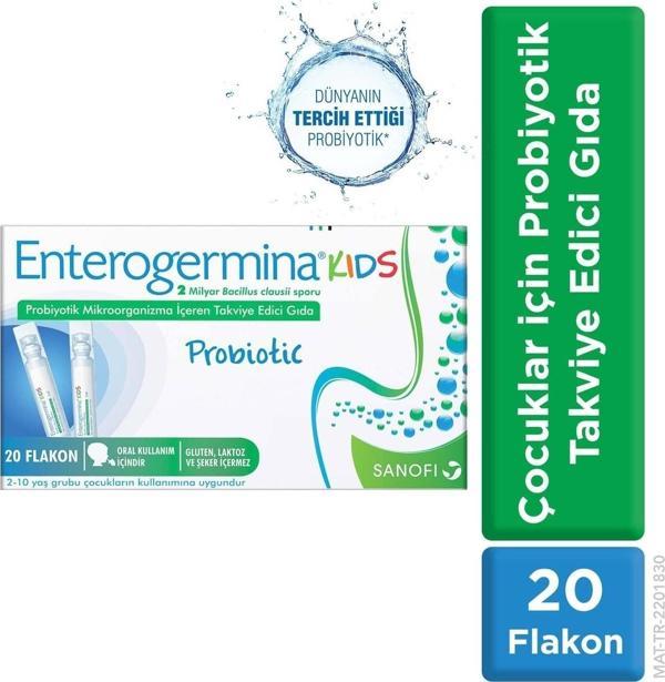 Enterogermina Kids 20 Flakon 2 Milyar Bacillus Clausii Sporu Içeren Probiyotik - Image 1