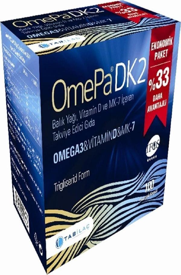 Omepa Dk2 Omega 3 & Vitamin D & Menaq7 100 Yumuşak Kapsül - Image 1