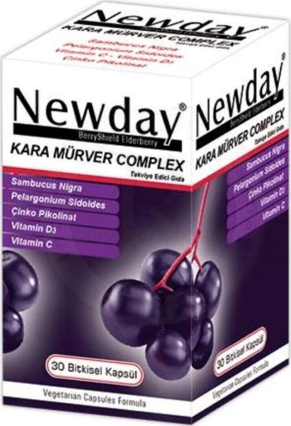 Rcfarma Newday Kara Mürver Complex 30 Bitkisel Kapsül - Image 1