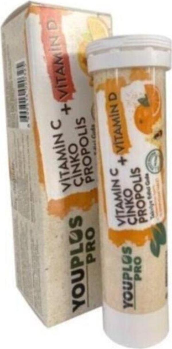 Youplus Pro Vitamin C & D & Çinko & Propolis 15 Efervesan Tablet - Image 1