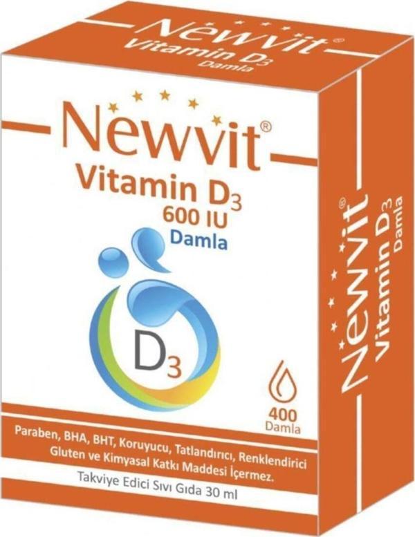 Newvit Vit D3 600 Iu Damla 30 Ml 8682125462134 - Image 1
