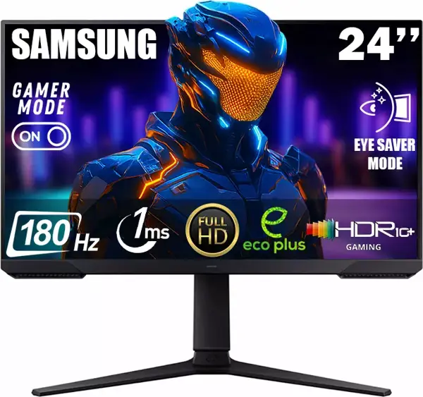 Samsung Odyssey G3 LS24DG302EUXUF 24" 1 ms Full HD Pivot 180 Hz Oyuncu Monitörü - Image 1