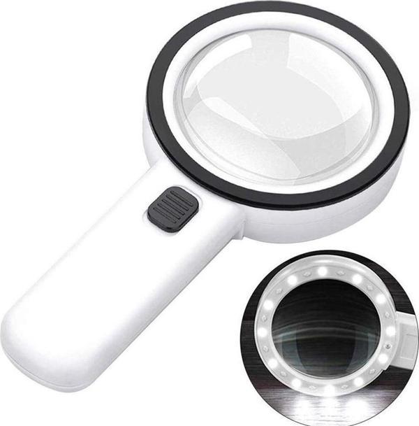 Nikula 30X 95 Mm Çift Hd Optik Cam Lens El Büyüteç 1 Uv 12 Led Işıklı - Image 1