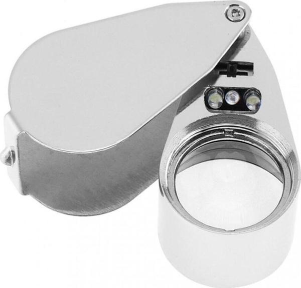 Richie Mini Led Işıklı Büyüteç Full Çelik Büyüteç Lup Mercek Kuyumcu Büyüteci - Image 1