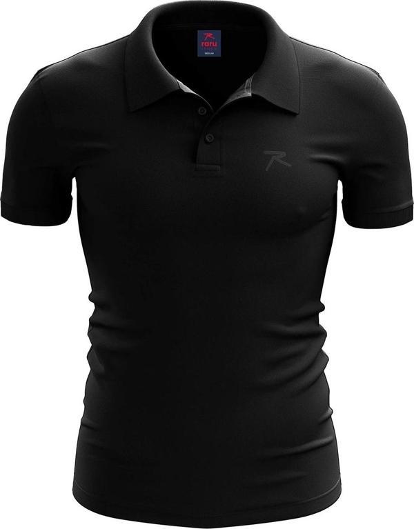 Raru Erkek Polo T-Shirt PIUS SİYAH - Image 1