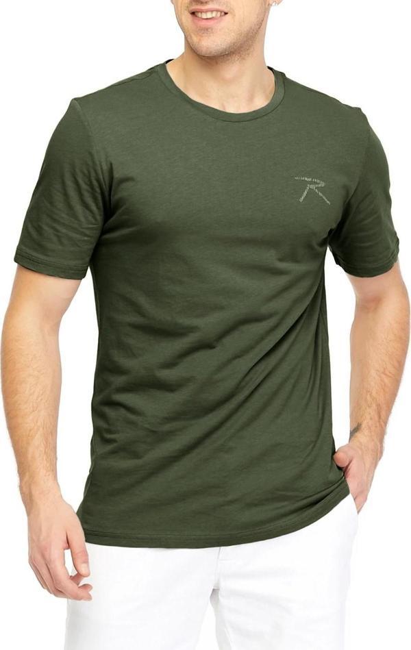 Raru Erkek %100 Pamuk T-Shirt PATEO HAKİ - Image 1