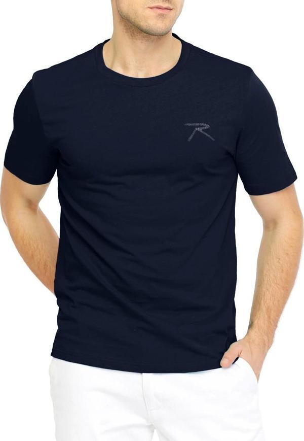 Raru Erkek %100 Pamuk T-Shirt PATEO LACİVERT - Image 1