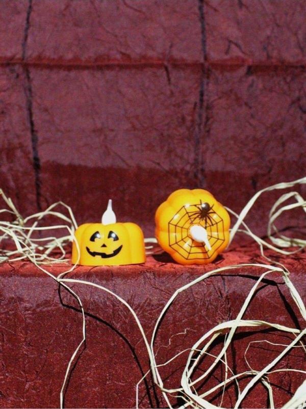 HALLOWEEN BALKABAĞI MİNİ PİLLİ MUM 2'Lİ AST6638 - Image 1