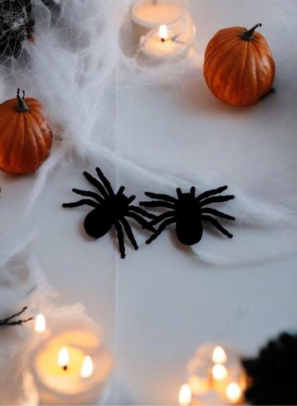 HALLOWEEN ÖRÜMCEK 2'Lİ 11CM FLOK KUMAŞ AST6763 - Image 1