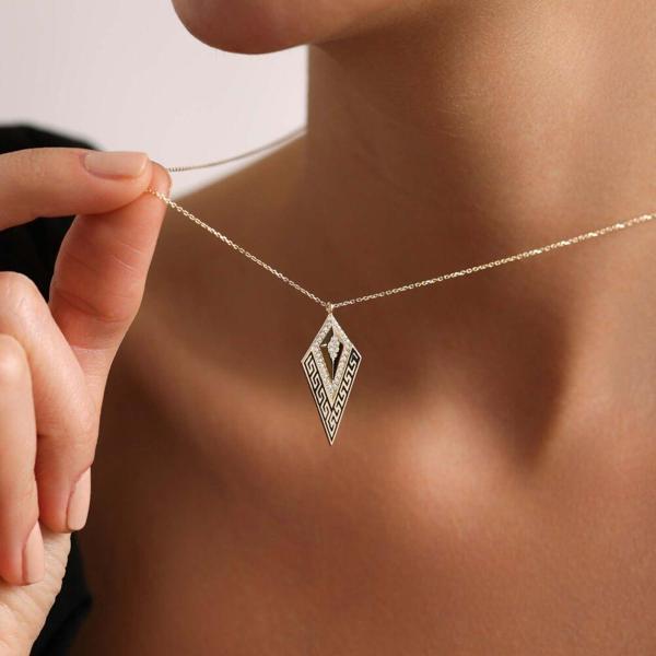 Triangle Grek Altın Kolye  - Image 1