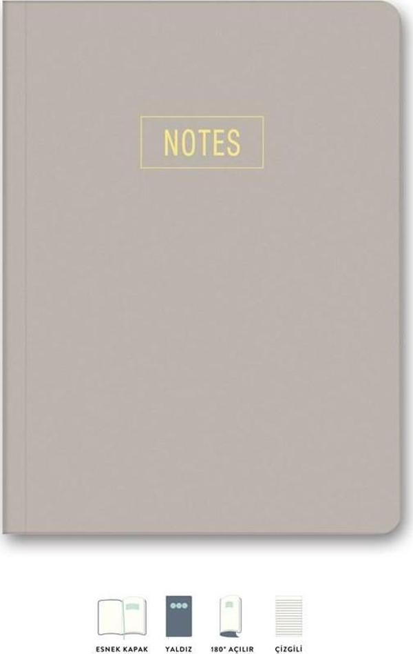 LeColor Notes Mini Defter Çizgili Kum 14x20 cm - Image 1