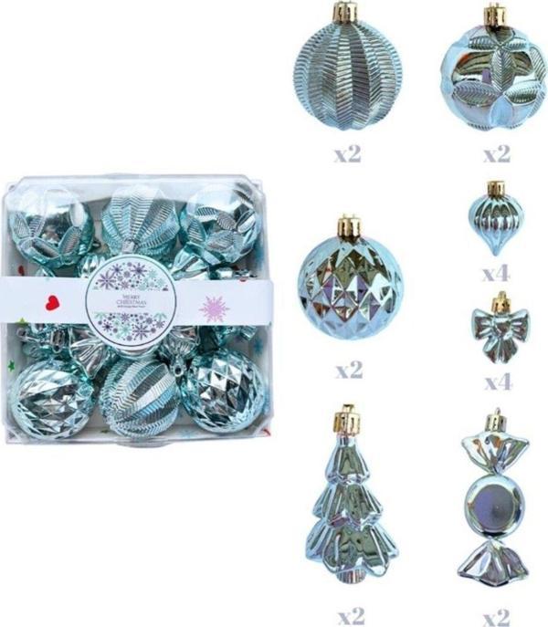 YILBAŞI LÜKS KARIŞIK SÜS SET PARLAK MAVİ 18Lİ - Image 1