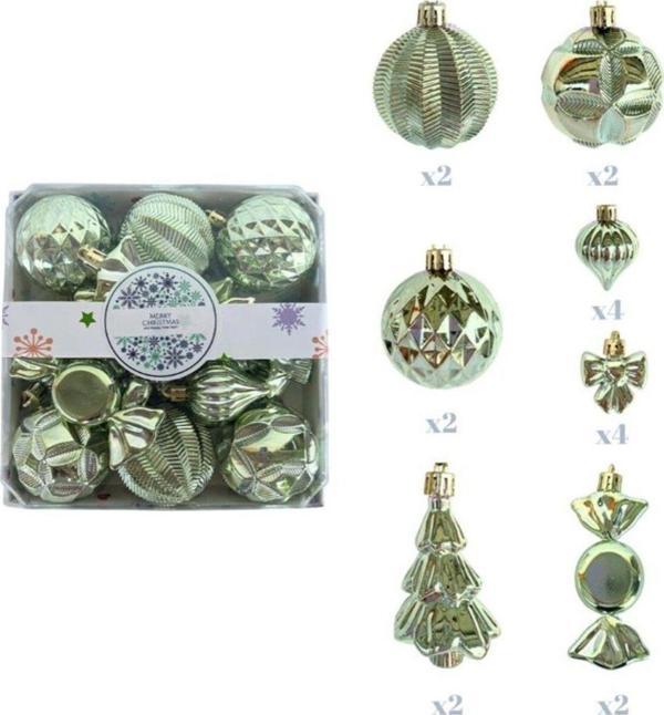 YILBAŞI LÜKS KARIŞIK SÜS SET PARLAK SOFT YEŞİL 18Lİ - Image 1