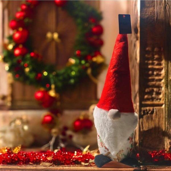 Yılbaşı Noel Baba Dekoratif Biblo Kurdele Çiçek Desenli - Image 1