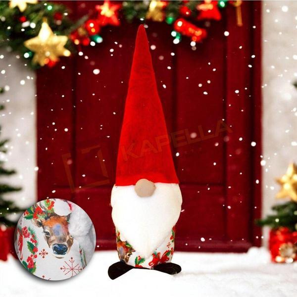 YILBAŞI NOEL BABA KAPI STOPERİ BEYAZ GEYİK KARTANESİ DESEN - Image 1