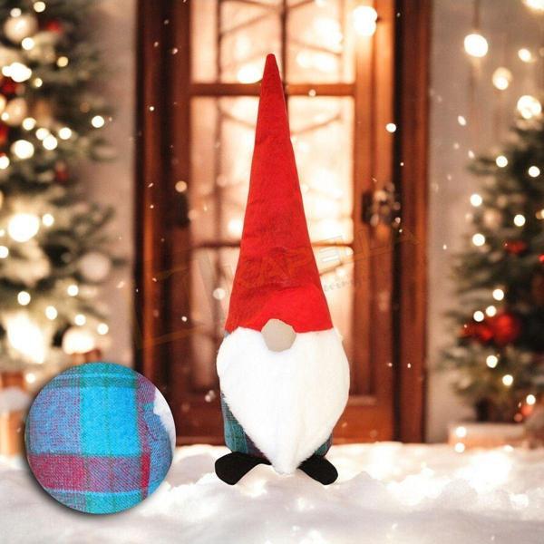 YILBAŞI NOEL BABA KAPI STOPERİ MAVİ YEŞİL BORDO EKOSE 02 - Image 1