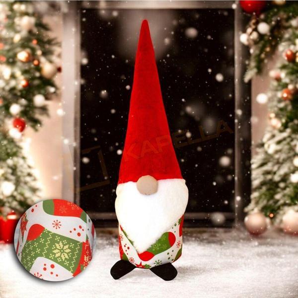 YILBAŞI NOEL BABA KAPI STOPERİ YILBAŞI ÇORABI BEYAZ DESENLİ - Image 1