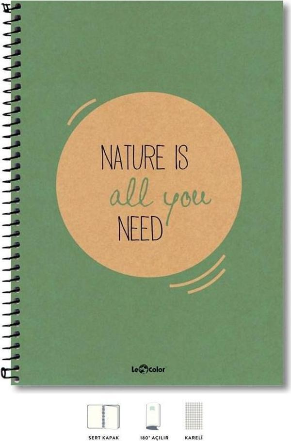 LeColor A4 Defter Kareli 200 syf Yeşil Eco - Image 1