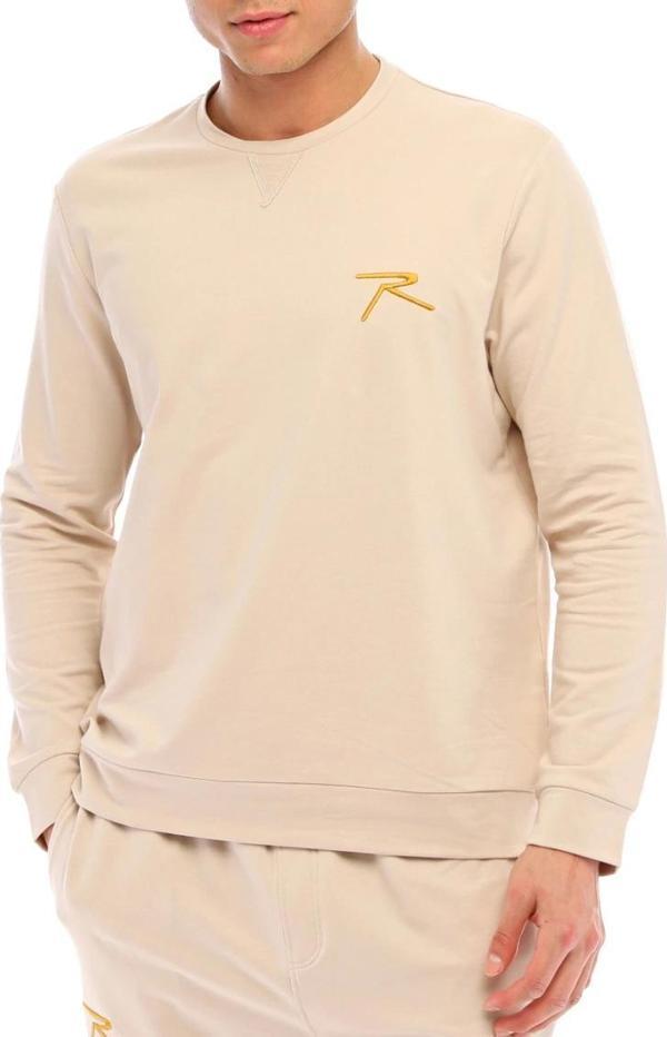 Raru Pamuklu Bisiklet Yaka Basic Sweatshirt OMNIS BEJ - Image 1