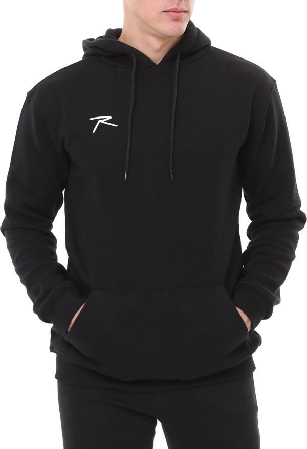 Raru Erkek Pamuklu Kapüşonlu Kalın Basic Sweatshirt LEPIDUS SİYAH - Image 1