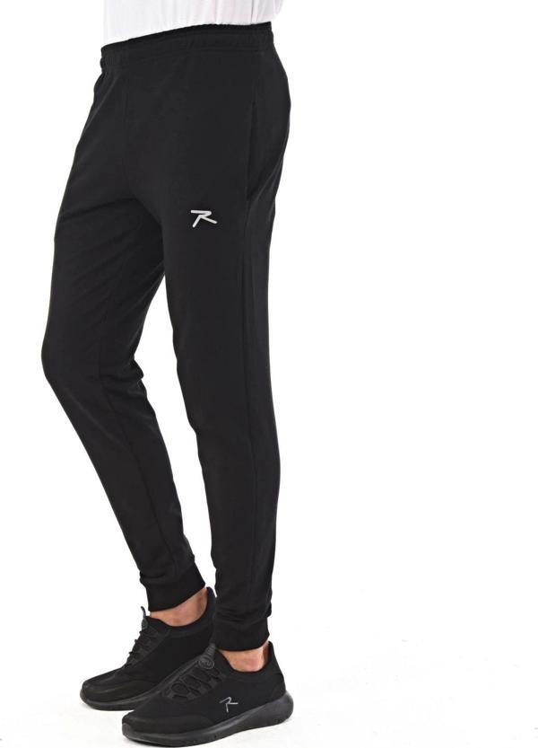 Raru Erkek Ribanalı Sweat Pantolon ZANG SİYAH - Image 1
