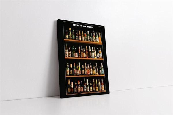 Tablosan Bira Şişeleri Kanvas Tablo - Image 1