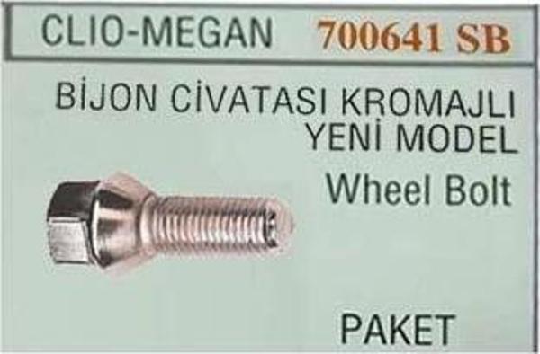 SES BİJON CIVATASI Y.M. CLIO-MGN DELİKLİ PULLU KROMAJLI - Image 1