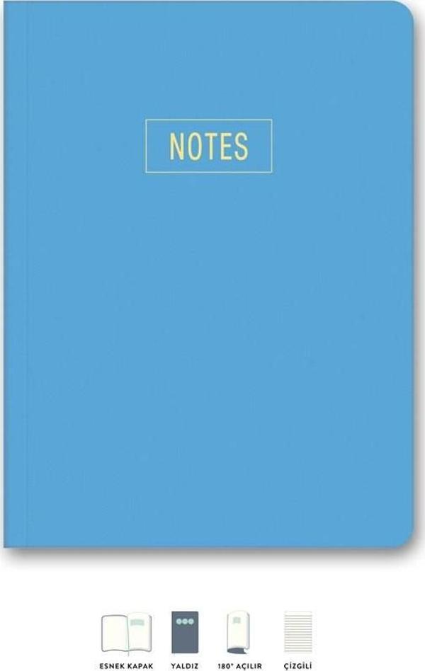 LeColor Notes Mini Defter Çizgili Mavi 14x20 cm - Image 1
