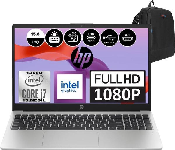 Hp 250 G10 Intel Core I7 1355U 8gb 2tb SSD Intel® Iris® Xᵉ Windows 11 Home 15.6" Fhd Taşınabilir Bilgisayar 9G1E6ETH04 + Weblegelsin Çanta - Image 1