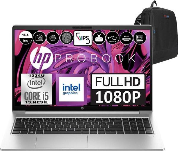 Hp Probook 450 G10 Intel Core I5 1334U 16GB 2tb SSD Intel® Iris® Xᵉ Freedos 15.6" Fhd Taşınabilir Bilgisayar 9B9H3EAF08 + Weblegelsin Çanta - Image 1