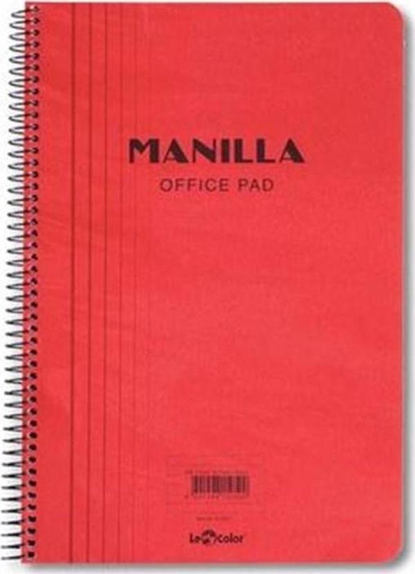 LeColor Manilla Ofis Defter A4 Çizgili Kırmızı - Image 1