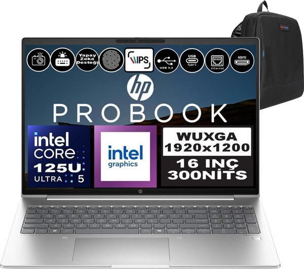 Hp Probook 460 G11 Intel Core Ultra 5 125U Ddr5 64GB 1tb SSD Intel® Aı Boost 16" Wuxga IPS Windows 11 Pro Taşınabilir Bilgisayar A23BKEAP22 + Zetta Çanta - Image 1